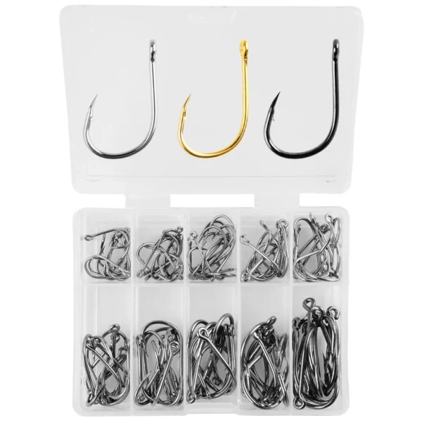 7957f9461fd6a4bfb8850d469b6aeb3e.webp 100Pcs Carbon Steel Fishing Hook Set