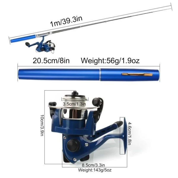 SOUGAYILANG Pocket Pen Fishing Rod Set 5 Colors